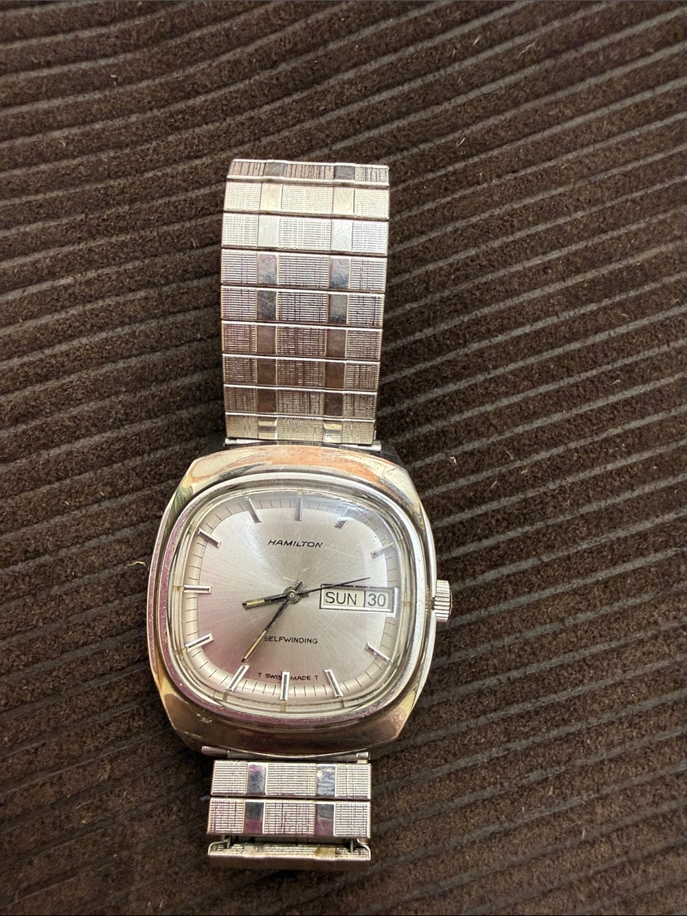 Hamilton Silver-Tone Men's Automatic Watch with Day-Date